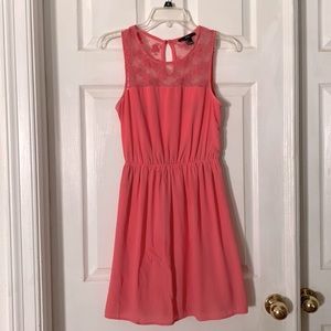 Forever 21 Sheer Back Pink Dress